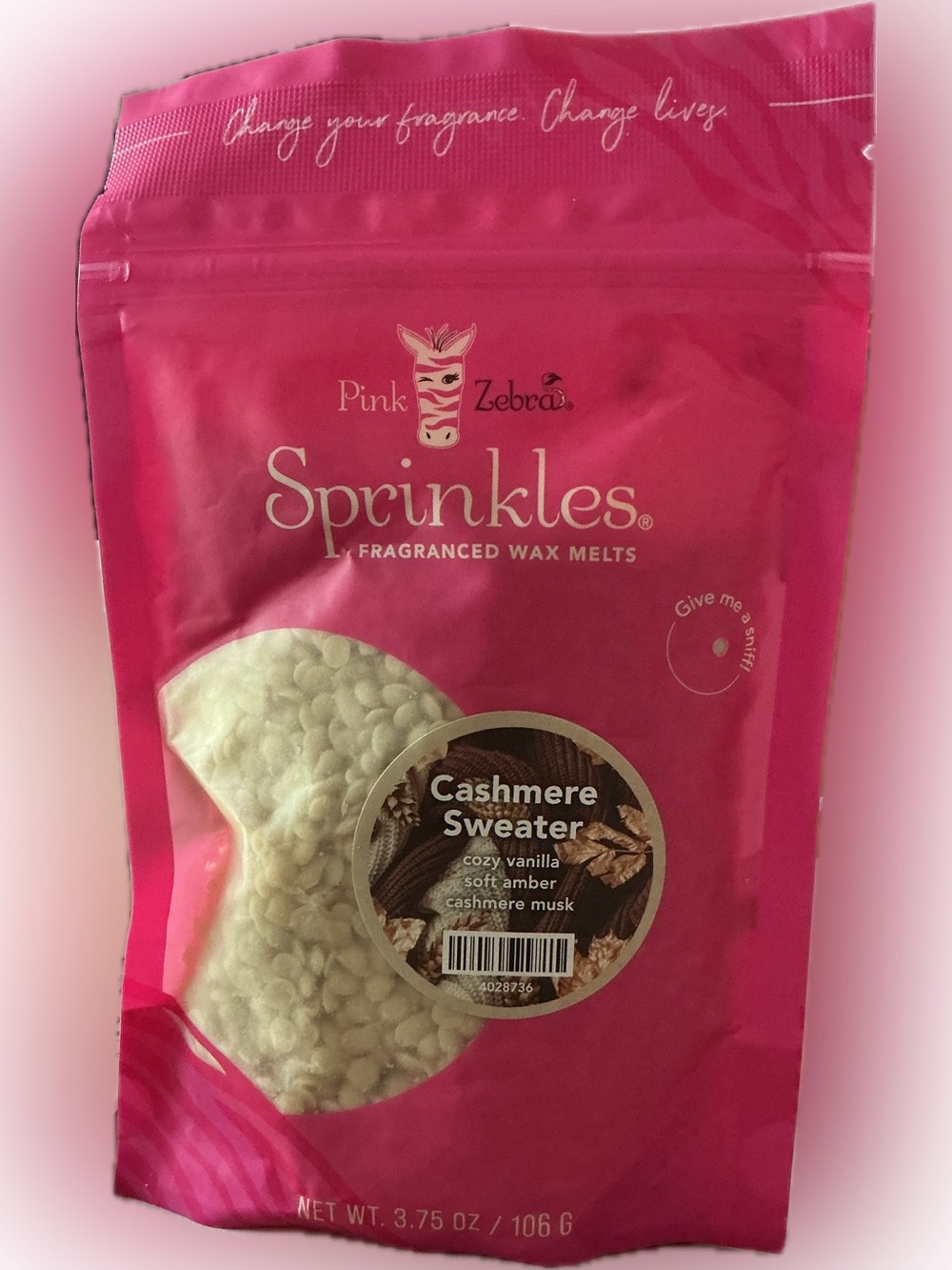 Cashmere Sweater Pink Zebra Sprinkles Wax Melts